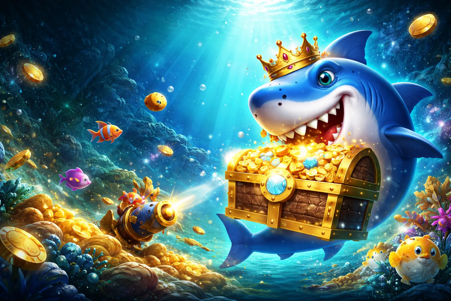 Người chơi đang nhắm mục tiêu vào cá lớn trong game bắn cá GA65